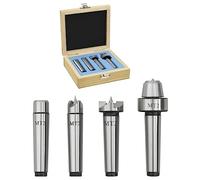 GeenYuu Accessori per tornio, 4 pezzi, acciaio MT2 ad alta precisione 0,01-0,02 mm, carico 100 kg, 1500 giri/min, inclusa scatola in legno per lavorazione del legno e del metallo, officina