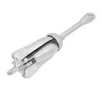 GeenYuu Ancoraggio pieghevole argento in ghisa zincata a caldo, 6 kg, 51 x 12 x 12 cm, ancoraggio per barche per vela, tubo, kayak, canoa, jolle, pesca, ancoraggio al lago, fiume, sabbia, con tappo a