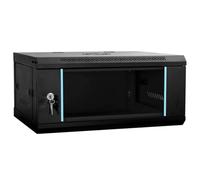 GeenYuu Armadietto di rete in acciaio nero 60 x 35 x 28 cm con vetro di sicurezza monolastra da parete per ufficio e home office, archiviazione sicura per NAS, server, backup e backup dei dati