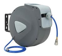 GeenYuu Avvolgitubo automatico ad aria compressa da 1/4" con tubo in PVC da 30 m, attacco rapido, montaggio a parete, flessibile e resistente alle pieghe, per officina, garage, edilizia, industria
