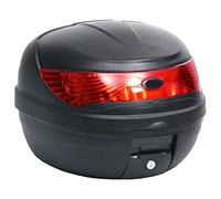 GeenYuu Bauletto per moto, 35 l, in polipropilene, nero, impermeabile, richiudibile, con riflettore per casco, vano bagagli, accessorio da viaggio per scooter, scooter, ciclomotori, ATV