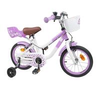 GeenYuu Bicicletta per bambini con ruote di supporto da 12 pollici, telaio in acciaio viola, sedile e manubrio regolabili, per bambini da 2 a 4 anni, per tutti i giorni, tempo libero, sicurezza e