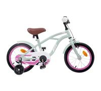 GeenYuu Bicicletta per bambini da 12 pollici, verde chiaro, in acciaio, per 2-4 anni, sella e manubrio regolabili, con parafango, freno, campanello, leggera due ruote per il tempo libero, la città e