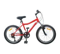 GeenYuu Bicicletta per bambini da 20 pollici, rossa con cambio a 6 marce, sedile e manubrio regolabili, telaio in acciaio per 6-11 anni, bicicletta per attività all'aperto per città, fuoristrada e