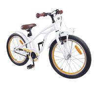 GeenYuu Bicicletta per bambini da 22 pollici, bianca, per 7-12 anni, con telaio in acciaio, parafango, campanello, supporto, riflettori e freno per una guida sicura in città, natura, fuoristrada