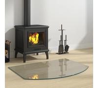 GeenYuu Braciere in vetro trasparente, 80 x 60 cm, in vetro temperato, resistente al calore e ignifugo, protezione del pavimento per stufe svedesi, stufe a pellet, parquet e laminato