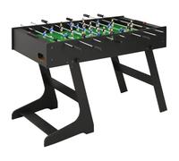 GeenYuu Calciobalilla pieghevole in MDF e acciaio, 121 x 61 x 80 cm, nero, gioco da calcio professionale con 22 personaggi, campo da gioco per torneo, maniglie antiscivolo, per interni, per il tempo