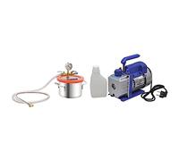 GeenYuu Camera sottovuoto in acciaio inox con volume di 3,7 litri e pompa monostadio da 2,5 CFM e coperchio in acrilico trasparente, per sfiato, sottovuoto, test di pressione e lavori di riparazione