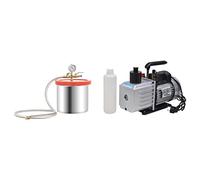 GeenYuu Camera sottovuoto in acciaio inox con volume di 7,4 l e pompa a 2 livelli da 4,5 CFM, coperchio in acrilico per una visione chiara, 24 x 19,5 cm, con flaconi di olio inclusi, ideale per sfiato