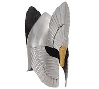 GeenYuu Casco da cavaliere fantasy medievale argento in acciaio calibro 18, replica realistica per LARP, cosplay, replica storica, spettacolo ed esposizione