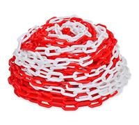 GeenYuu Catena di arresto in plastica rossa e bianca, lunghezza 30 m, con maglie di 6 mm di diametro per sicurezza e marcatura in industria, magazzino, officina, via di fuga e via di soccorso
