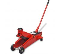 GeenYuu Cric idraulico a 3 tonnellate, in acciaio pressofuso con altezza di sollevamento 140-432 mm, 2 ruote girevoli e 2 ruote fisse per officina, garage, auto, camion e moto