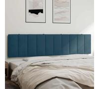GeenYuu Cuscino per testiera Hanko blu, 200 cm, in velluto con imbottitura in schiuma, cuscino da parete imbottito per telaio del letto e schienale, comodo montaggio e fissaggio versatile