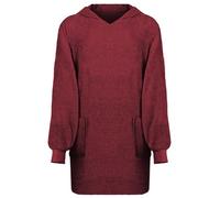 GeenYuu Felpa con cappuccio Kinn, rosso, L, in cotone, soffice e calda, con cappuccio, ampie tasche, ideale come cappotto da casa, vestaglia benessere per donna, uomo e bambini, per un comodo