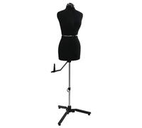 GeenYuu Forma regolabile per abiti da donna in velluto nero con base in legno, altezza 95-160 cm, girevole a 360°, cuscino per spilli, ideale per cucire, drappeggiare, progettare e esporre in