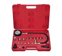 GeenYuu Kit tester di compressione per motori diesel con manometro 0-70 bar, 9 candele, 4 adattatori iniettori, tubo da 36 cm, valigetta degli attrezzi per test motore e manutenzione del veicolo