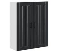 GeenYuu Lucca - Armadio da cucina in legno nero, 80 x 31 x 100 cm, per interni, durevole, moderno, con spazio e design funzionale