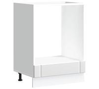 GeenYuu Lucca - Mobiletto da cucina in legno bianco, 60 x 46 x 81,5 cm, piedini regolabili, stabile spazio per forno e microonde, compatto, facile da pulire, versatile