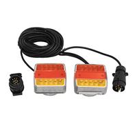 GeenYuu Luci per rimorchio, 2 pezzi, rosso, 10,5 x 7,5 x 10 cm, 12 V, lampadina a LED con magnete, cavo da 9 m, per rimorchio auto, auto, illuminazione posteriore, freccia, luce targa
