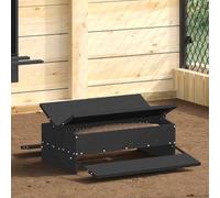 GeenYuu Mangiatoia per polli, in acciaio laminato a freddo, 75 x 53 x 20,5 cm, con dosaggio automatico, resistente alle intemperie, per interni ed esterni, distribuzione efficiente del mangime