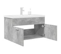 GeenYuu Mobile sottolavabo grigio cemento con lavabo da incasso e rubinetto, set di mobili da bagno in legno con vano portaoggetti, dimensioni 80 x 38,5 x 46 cm, ideale per bagno, camera degli ospiti