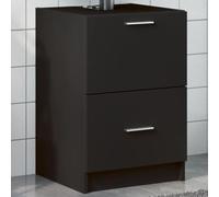 GeenYuu Mobile sottolavabo nero in legno 40 x 37 x 59 cm con cassetto e scomparto per mobili da bagno, mobili da bagno, spazio e ordine nella lavanderia