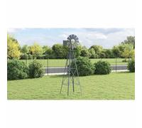 GeenYuu Mulino a vento grigio in ferro, 84 x 68 x 245 cm, robusto e resistente alle intemperie, con ancoraggi a terra, per giardino e terrazza, look industriale, durevole e stabile, per esterni