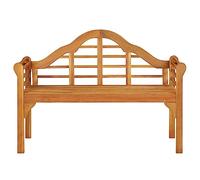 GeenYuu Panca da giardino da 125 cm, in legno massiccio di acacia, con schienale e braccioli, panca per terrazza, balcone, giardino, resistente alle intemperie, per un comodo posto a sedere all'aperto