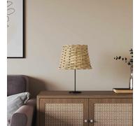 GeenYuu Paralume marrone, diametro 20 x 15 cm, in vimini con supporto in ferro, per plafoniera, lampada da tavolo, design vintage, boho, decorazione per soggiorno e camera da letto, con attacco E27