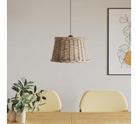 GeenYuu Paralume marrone in vimini Ø 45 x 28 cm, con supporto in ferro, ricambio per lampada a sospensione, lampada da tavolo, lampada da parete, decorazione vintage boho per soggiorno, camera da