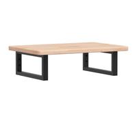 GeenYuu Piano lavabo con supporto in acciaio e legno di quercia massello 60 x 40 cm, rettangolare, spessore 2,5 cm, salvaspazio, per bagno con ripiano stabile e stoccaggio, portata fino a 100 kg