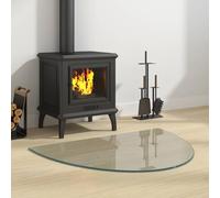GeenYuu Piastra per braciere in vetro trasparente, 800 x 600 mm, resistente al calore, protezione del pavimento per stufe e stufe a pellet, con protezione dalle scintille e protezione antincendio