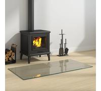 GeenYuu Piastra per braciere in vetro trasparente di sicurezza monolastra 100 x 50 cm, rettangolare, come piastra di base per camino e base di protezione antincendio per parquet e laminato