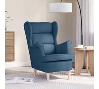 GeenYuu Poltrona in tessuto blu, 74 x 84 x 100 cm, con imbottitura e braccioli, per soggiorno, camera da letto, ufficio, con robusta struttura in legno, comodo schienale, sedia relax versatile