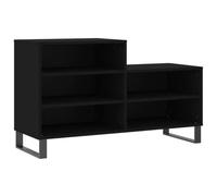 GeenYuu Scarpiera nera in legno e metallo, 102 x 36 x 60 cm, con 5 scomparti, per corridoio, camera da letto e cantina, stabile scarpiera per scarpe da ginnastica, stivali e ordine nell'ingresso