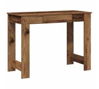 GeenYuu Scrivania effetto legno anticato, 100 x 45 x 75 cm, con cassetto, scaffale, spazio per casa, ufficio, studio, camera dei ragazzi, PC, gaming, studiare la scrittura