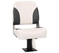 GeenYuu Sedile pieghevole per barca con schienale basso, piedistallo in acciaio, materiale PU impermeabile, 41 x 36 x 48 cm, portata 100 kg, universale per barche a vela, yacht, jolle, catamarano