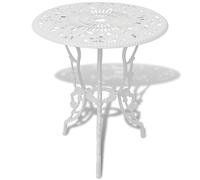 GeenYuu Set da bistrò da 3 pezzi, in alluminio pressofuso bianco, set di mobili da giardino con 1 tavolo e 2 sedie, resistente alle intemperie, per balcone, terrazza, giardino d'inverno, romantico