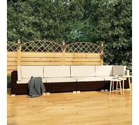 GeenYuu Set di 4 divani da giardino in polyrattan marrone, con cuscini, resistente alle intemperie, per terrazza, balcone e giardino d'inverno, con cuscini e cuscini per un comodo set di sedute