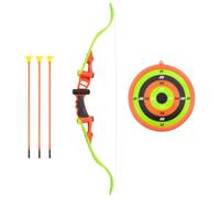 GeenYuu Set di 5 pezzi per tiro con l'arco per bambini, 68 cm, arco in plastica con 3 frecce e bersaglio per giardino, attività all'aperto, tempo libero, gioco di movimento e abilità