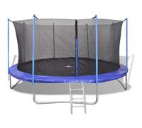 GeenYuu Set di 5 trampolini da 4,57 m con rete di sicurezza, scala, copertura del bordo, 88 molle, telaio in acciaio, fitness all'aperto, attrezzatura da gioco per bambini, resistente alle intemperie