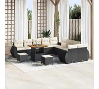 GeenYuu Set di divani da giardino da 13 pezzi con cuscini in polyrattan e acciaio verniciato a polvere, divano angolare modulare per terrazza, balcone e giardino d'inverno, resistente alle intemperie