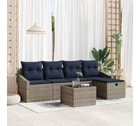 GeenYuu Set di mobili da giardino con cuscini, 5 pezzi, in polyrattan, resistente alle intemperie, per balcone, terrazza, con tavolo, sgabello e imbottitura, per esterni, veranda e giardino d'inverno