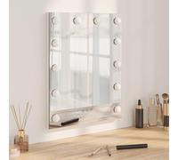 GeenYuu Specchio da trucco a LED bianco con 3 modalità di luce e illuminazione dimmerabile, 44 x 10 x 53 cm, vetro e acciaio, montaggio da tavolo e parete, alimentato tramite USB, orientabile, ideale