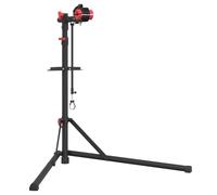GeenYuu Supporto di montaggio per bicicletta, pieghevole, regolabile, 92-152 cm, in acciaio, rosso, con vassoio magnetico per attrezzi e ganasce girevoli a 360°, per riparazione, montaggio e