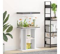 GeenYuu Supporto per acquario, in legno bianco, 60 x 30 x 60 cm, con vano portaoggetti, stabile mobiletto inferiore per acquario, scaffale e accessori, tavolo salvaspazio per soggiorno, ufficio e