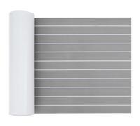 GeenYuu Tappetino per barca, a righe, grigio chiaro e bianco, in EVA, 240 x 60 cm, autoadesivo, per barca, esterno, antiscivolo, impermeabile, durevole, design moderno, per terrazza, giardino, balcone
