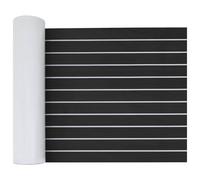 GeenYuu Tappetino per barca, a righe, grigio scuro e bianco, in EVA, 240 x 60 cm, autoadesivo, robusto, resistente alle intemperie, per esterni, terrazza, balcone, giardino, con design facile da