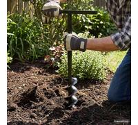 GeenYuu Trivella con manico e spirale da 150 mm, tubo di prolunga da 9 m in ferro robusto, trapano a mano per giardino, piante, lavorazione delle radici, legno, terra, fai da te e cantiere