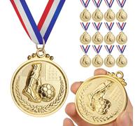 GeeRic 12pz Medaglie d'oro Medaglie per Bambini/Studenti/Giocatore/Atleta Medaglie in Metallo con Nastro Collo Vincitore di Medaglie per Concorso/Sport/Festa Decorazione